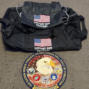 Support Our Veterans Black Duffel Bag